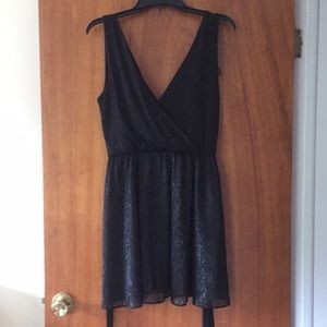 Black neck dress with silver shimmer